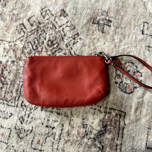 Coach F49472 Park Leather Medium Wristlet in Tearose Coral - Picture 8 of 8